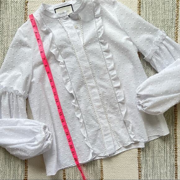 Alexis White Long Balloon Sleeves Button Front Blouse Women’s Size XS - Picture 5 of 9